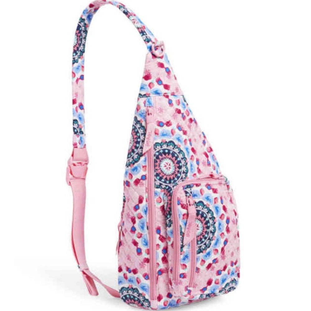 Vera Bradley Pink Multi Quilted Sling Backpack